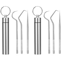 SNOWZAN 2 soportes para palillos de dientes de acero inoxidable- telescópicos- de titanio- portátil- integrado…